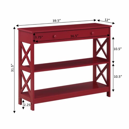 Red console sales table with storage