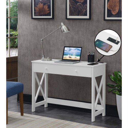 Oxford 1 Drawer 42 inch Desk with Charging Station 1 Harris Teeter