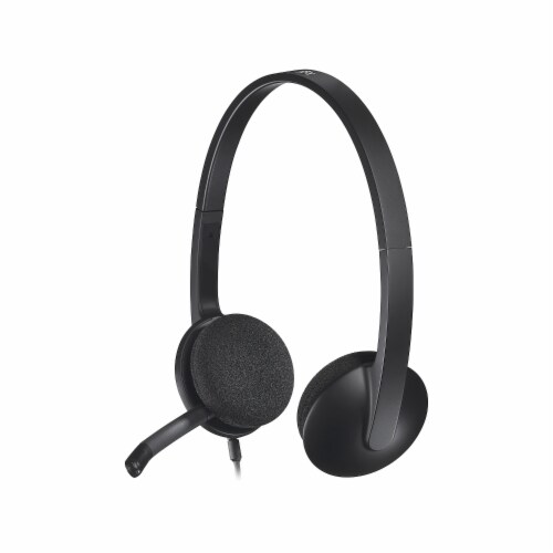 H340 Binaural Over The Head Corded Headset, Black