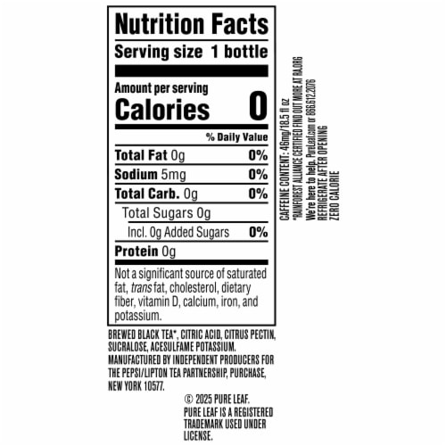 Pure Leaf® Zero Sugar Sweet Iced Tea Bottle Perspective: bottom