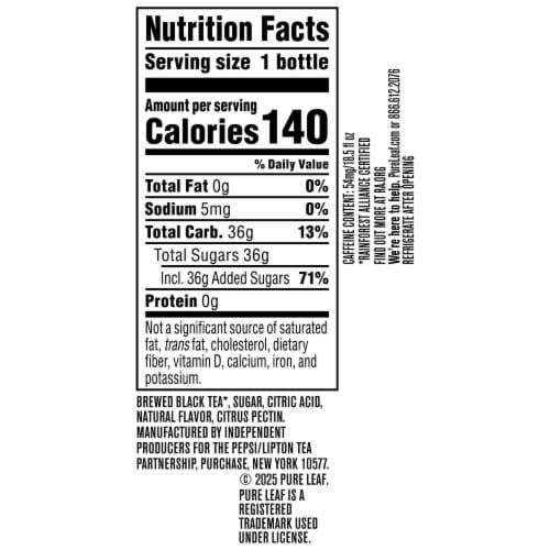 Pure Leaf® Blackberry Black Iced Tea Bottle Perspective: bottom