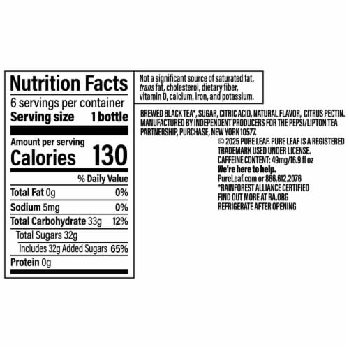 Pure Leaf® Blackberry Black Iced Tea Multipack Bottles Perspective: bottom