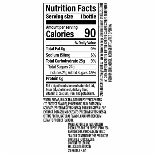 Lipton® Sweet Tea Iced Tea Multipack Bottles Perspective: bottom
