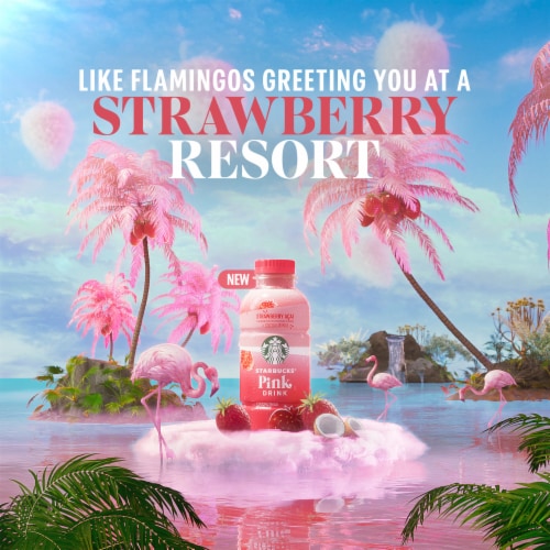 Starbucks® Strawberry Acai Pink Carton Perspective: bottom
