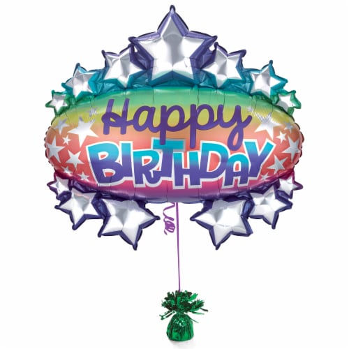Birthday Marquee Helium Filled Balloon Perspective: bottom