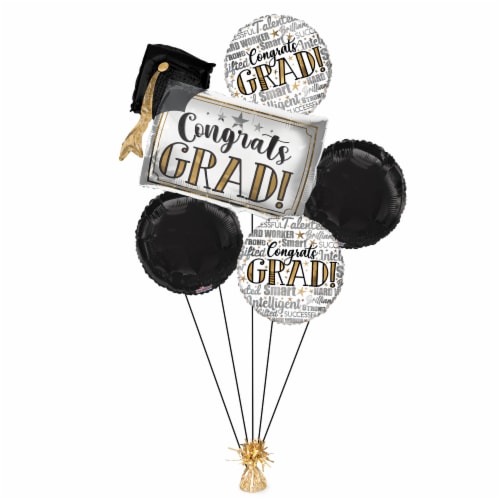 Graduation Congrats Helium Filled Balloons Bouquet Perspective: bottom