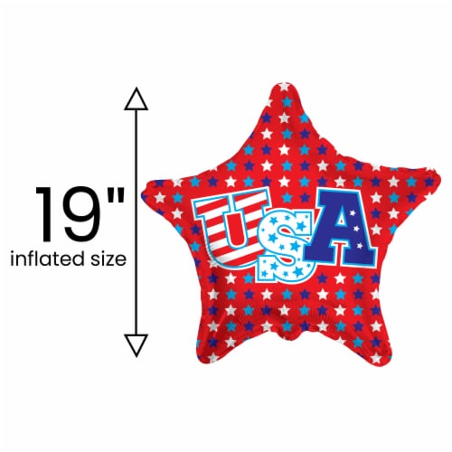 USA Stars Helium Filled Balloon Perspective: bottom