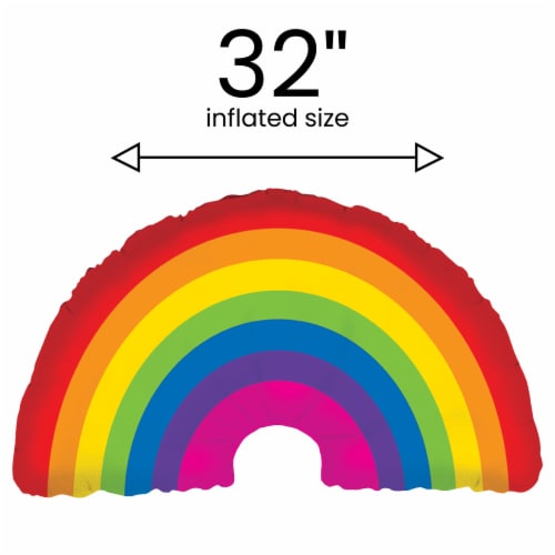 Rainbow Fun Oversized Helium Filled Balloon Perspective: bottom