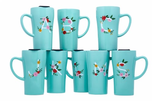 PMI Worldwide Monogram Latte Mug - Blue Perspective: bottom