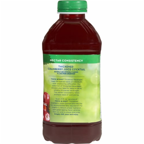 Thick & Easy Thickened Beverage Cranberry Juice 46 oz. Bottle Perspective: bottom