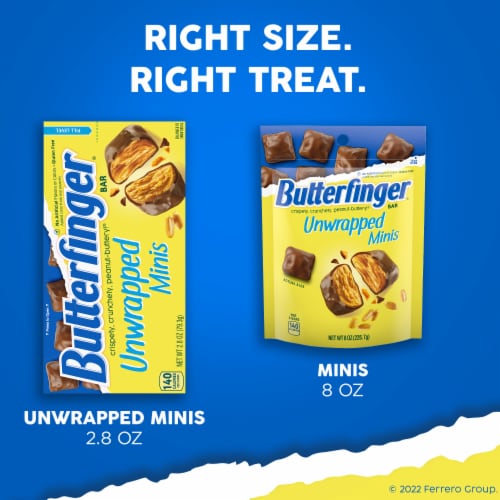 Butterfinger Chocolatey Peanut-Buttery Unwrapped Minis Resealable Bag Perspective: bottom