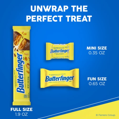 Butterfinger Chocolatey, Peanut-Buttery, Full Size Candy Bars, 1.9 oz Each Perspective: bottom