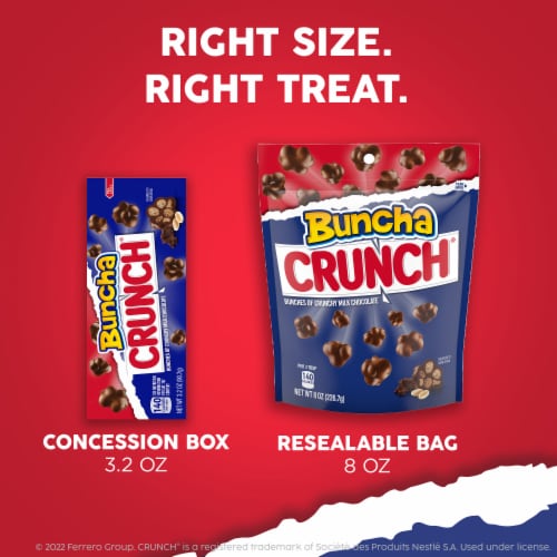 Buncha CRUNCH Milk Chocolate and Crisped Rice Candy Box Perspective: bottom