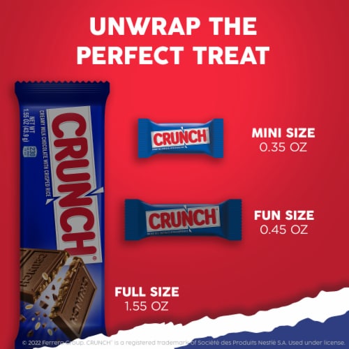 CRUNCH Minis Milk Chocolate & Crisped Rice Stand-Up Bag, Perfectly Sized for Snacking and Sharing Perspective: bottom