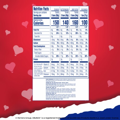 Butterfinger CRUNCH Baby Ruth and 100 Grand Assorted Fun Size Chocolate Candy Bars Perspective: bottom
