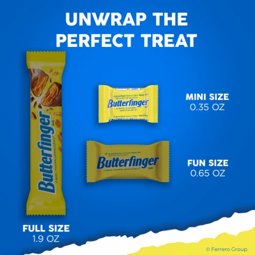 BUTTERFINGER Fun Size Peanut Butter Chocolate Candy, Simpsons Edition Bag, Individually Wrapped Perspective: bottom