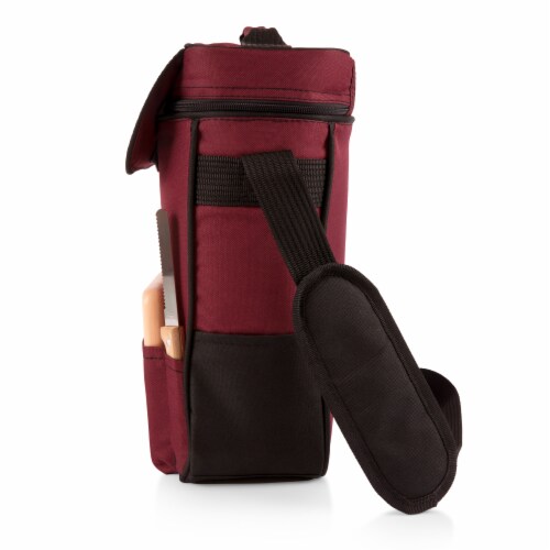 Duet Wine & Cheese Tote, Burgundy Perspective: bottom