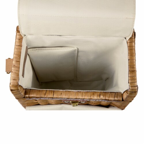 Corsica Wine & Cheese Picnic Basket, Beige Canvas Perspective: bottom