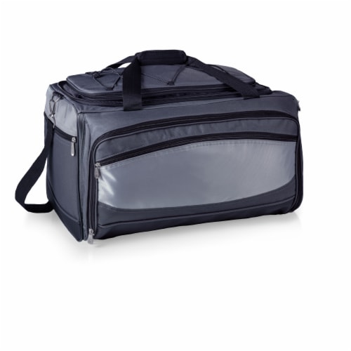 Buccaneer Portable Charcoal Grill & Cooler Tote, Black with Gray Accents Perspective: bottom