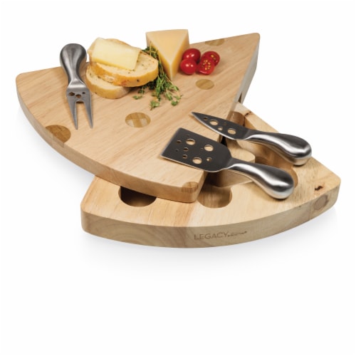 Swiss Cheese Cutting Board & Tools Set, Rubberwood Perspective: bottom