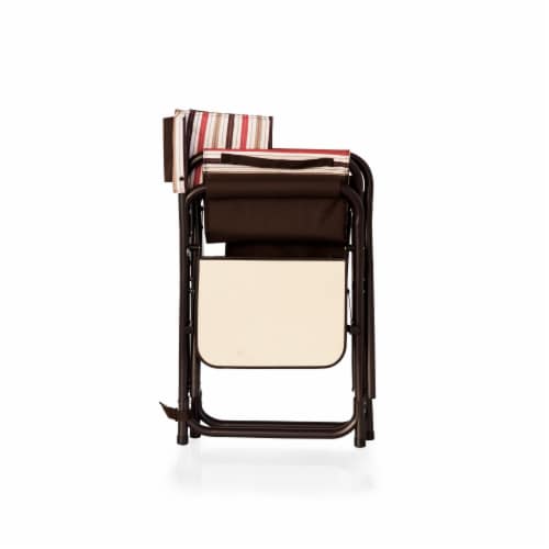 Sports Chair, Moka Collection - Brown with Beige & Red Accents Perspective: bottom