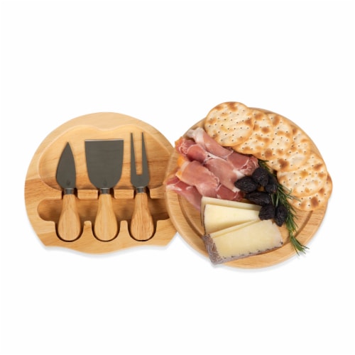 Brie Cheese Cutting Board & Tools Set, Rubberwood Perspective: bottom