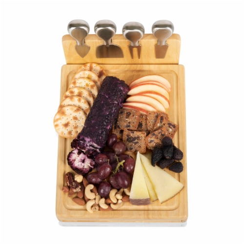 Asiago Cheese Cutting Board & Tools Set, Rubberwood Perspective: bottom
