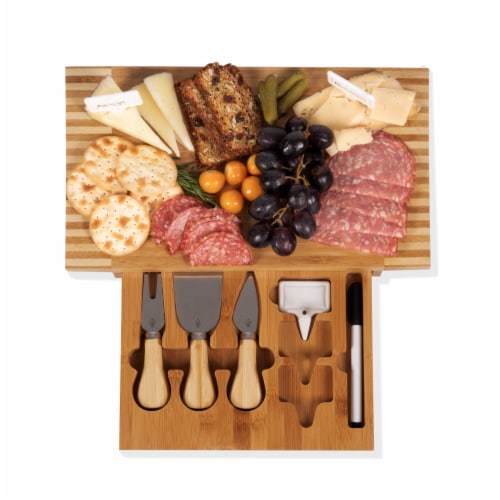 Concavo Cheese Cutting Board & Tools Set, Bamboo Perspective: bottom