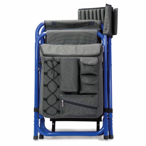 Fusion Backpack Chair with Cooler, Dark Gray with Blue Accents Perspective: bottom