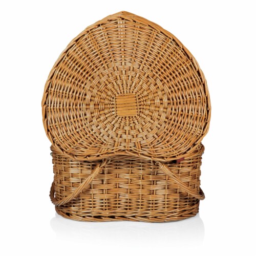 Heart Picnic Basket, Antique White Perspective: bottom