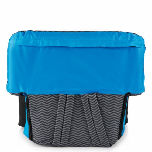Ventura Portable Reclining Stadium Seat, Gray with Vista Blue Accents Perspective: bottom