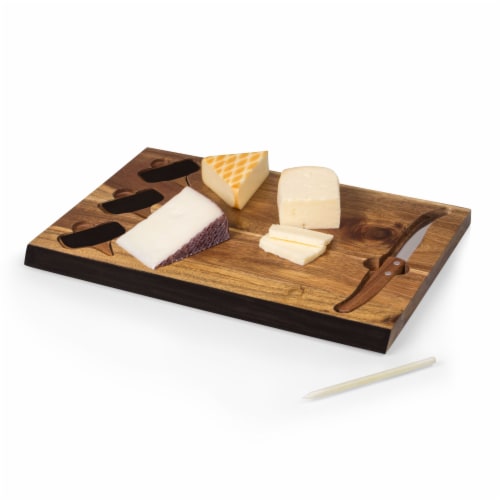 Picnic Time Delio Acacia Cheese Board with Chalk Board Markers - Acacia Perspective: bottom
