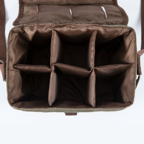 Legacy Beer Caddy Cooler Tote with Opener - Khaki Green/Brown Perspective: bottom