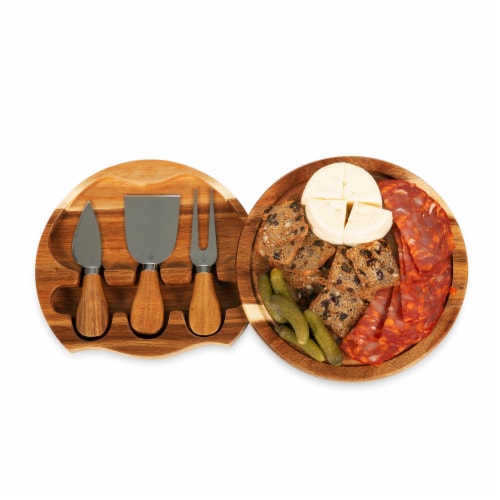 Acacia Brie Cheese Cutting Board & Tools Set, Acacia Wood Perspective: bottom
