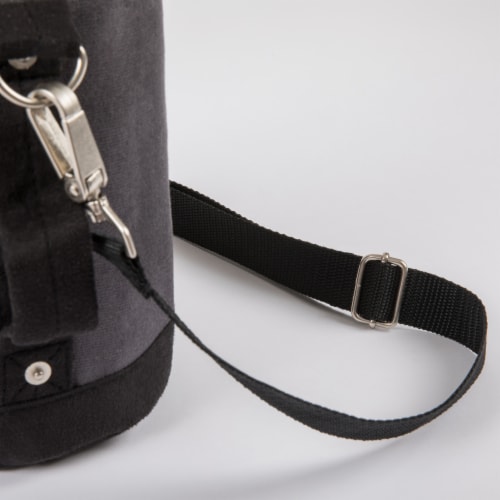 Insulated Growler Tote, Gray with Black Accents Perspective: bottom