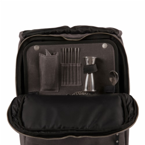 Bar-Backpack Portable Cocktail Set, Gray Perspective: bottom