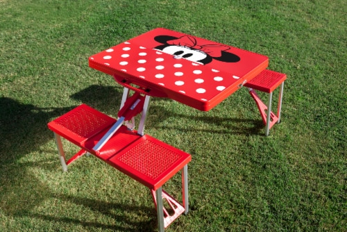 Disney Minnie Mouse - Picnic Table Portable Folding Table with Seats, Red Perspective: bottom
