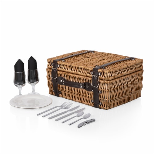 Champion Picnic Basket, Red & Black Buffalo Plaid Pattern Perspective: bottom