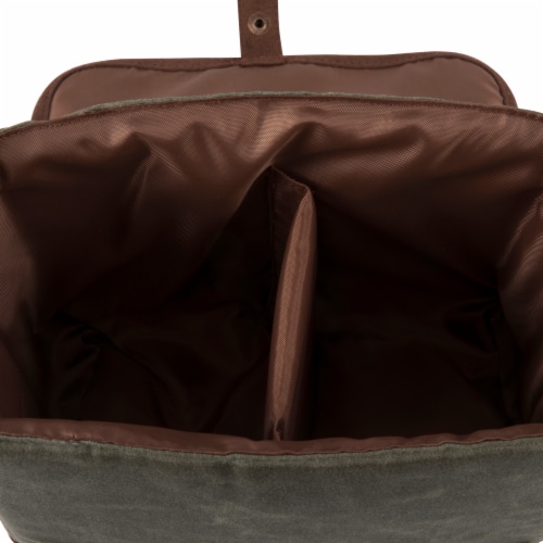 Insulated Double Growler Tote with 64 oz. Stainless Steel Growlers, Khaki Green Perspective: bottom