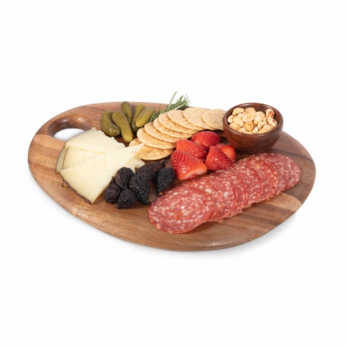 Pebble Shaped Acacia Serving Board 12" x 9", Natural Acacia Perspective: bottom