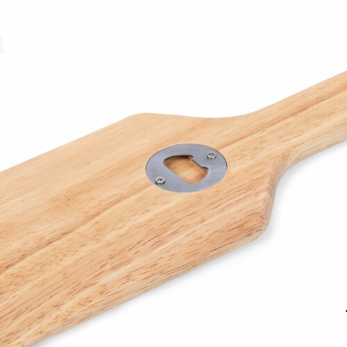 Hardwood BBQ Grill Scraper with Bottle Opener, Rubberwood Perspective: bottom