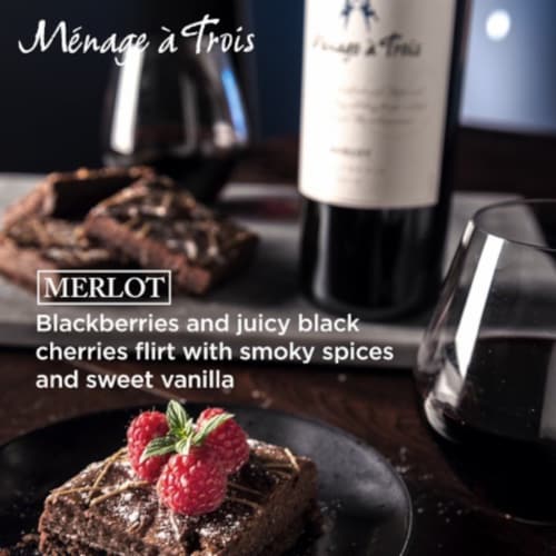 Menage a Trois Merlot Red Wine Perspective: bottom