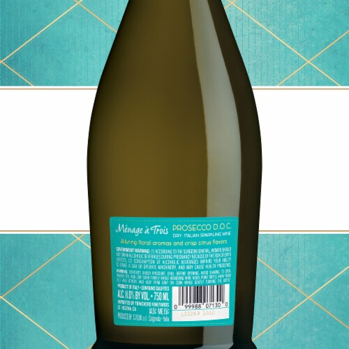 Menage a Trois Prosecco Sparkling White Wine Perspective: bottom