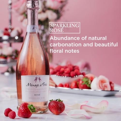 Menage a Trois Rose Sparkling Wine Perspective: bottom