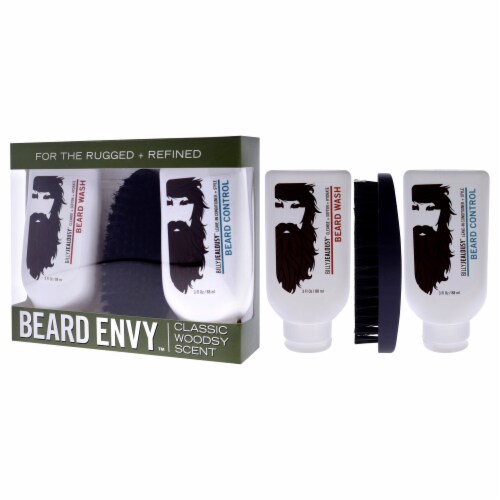 Beard Envy Kit by Billy Jealousy for Men - 3 Pc Kit 3oz Beard Wash, 3oz Beard Control, Brush, 1 ...