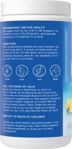 Natural Vitality CALM Sweet Lemon Magnesium Supplement Drink Mix Perspective: bottom