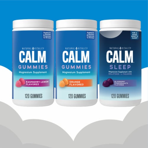 Natural Vitality Calm® Magnesium Supplement Orange Flavored Gummies Perspective: bottom