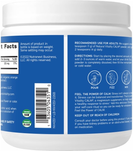 Natural Vitality CALM Orange Magnesium Supplement Drink Mix Perspective: bottom