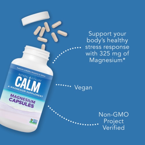 Natural Vitality CALM Magnesium Glycinate Supplement Capsules Perspective: bottom