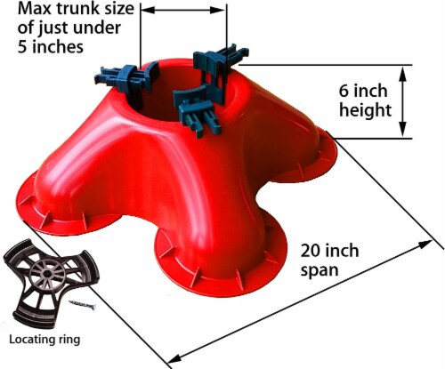 Northlight Red Christmas Tree Stand with Clamping System - For Live Trees up to 10' Perspective: bottom